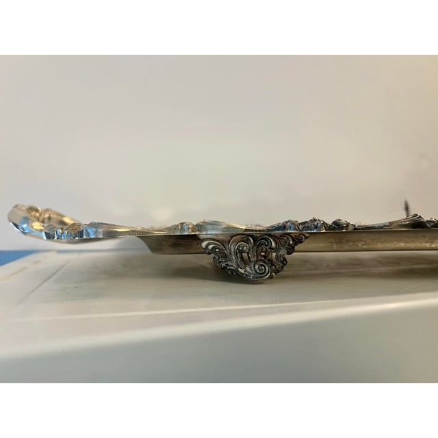 Vintage 27" W. & S. Blackinton Ornate Silverplated Handled & Footed Serving Tray For Sale In West Palm - Image 6 of 10