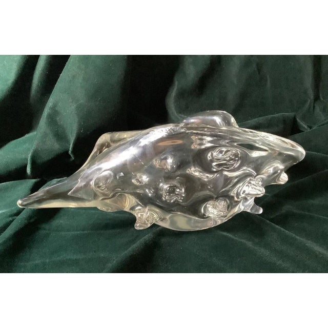 1950s Vintage Zanetti Licio Murano Glass Conch Shell Sculpture, Signed For Sale In New York - Image 6 of 7