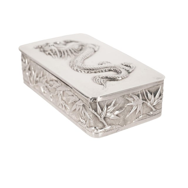 Antique Chinese Qing Dynasty Export Silver Gilt Dragon Snuff Box Wang ...
