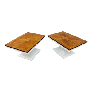Vintage Burled Walnut Side Tables - Set of 2