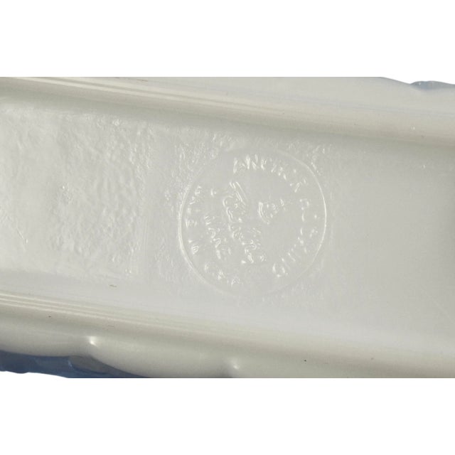 White Milk Glass Grape Motif Rectangle Planter For Sale - Image 4 of 5