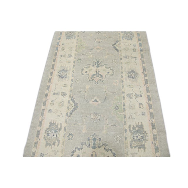 Modern Turkish Oushak Rug 4'1" X 9'6" For Sale - Image 4 of 7