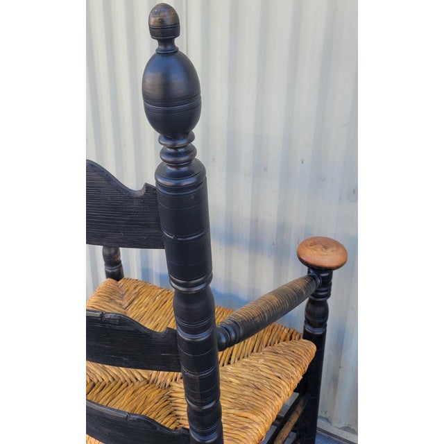 1960s Ladder Back Arm Chair & Foot Stool Set For Sale - Image 10 of 12