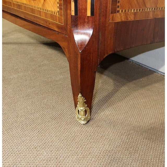 Small 18th Century Louis XVI Chest of Drawers in Precious Wood Marquetry by C-M. Magnien For Sale - Image 10 of 18