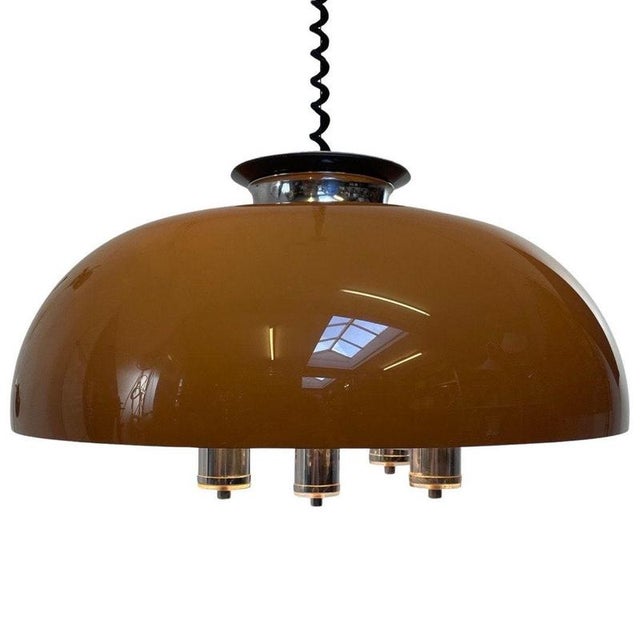 Italian Brown Acrylic Pendant Light with Rollycord from Giannelli Firenze Luce For Sale - Image 11 of 11