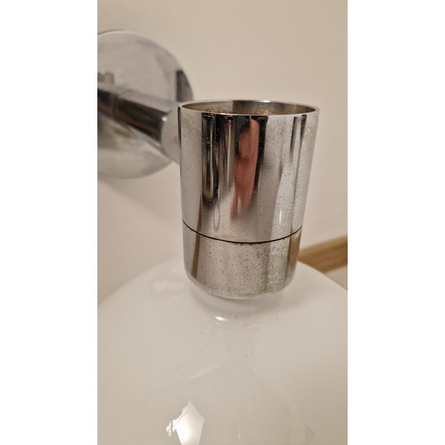 1970s Wall Lamps with Spherical Opal Glass Diffusers by Franco Albini for Sirrah, 1970s, Set of 2 For Sale - Image 5 of 12