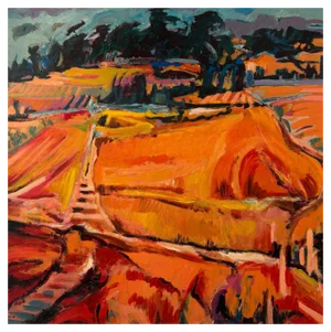 Jean Krillé, Landscape No. 97, Oil on Masonite, 1986