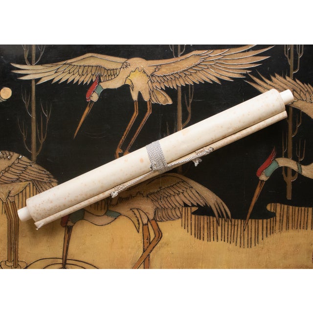 "Landscape With Waterfall", Showa Japanese Silk Scroll Painting For Sale - Image 15 of 18