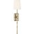 Studio VC for Visual Comfort Signature Grenol Single Bamboo Tail Sconce in Hand-Rubbed Antique Brass with Linen Shade For Sale