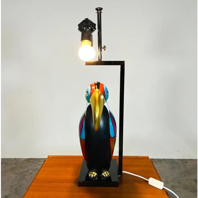 Porcelain Toucan Bird Lamp by Manifattura Artistica, Italy Circa 1989 For Sale In Philadelphia - Image 6 of 16