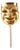 18k Yellow Gold Italian Theater Mask Stick Pin Vintage Unisex Lapel Pin For Sale