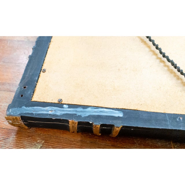 Mid-Century Faux Bamboo Chinoiserie Black and Gold Carved Wood Mirror For Sale - Image 15 of 16