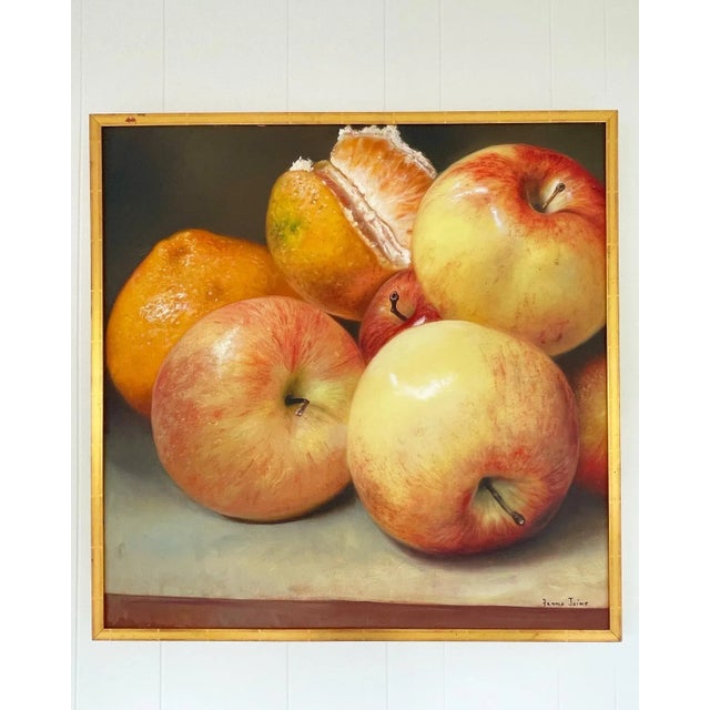 Large Ruben Franco Jaime Still Life Painting of Apples and Oranges For Sale - Image 11 of 11