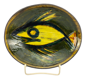 West German Ceramic Bowl with Fish Motif by Bücking-Börnsen, 1960s