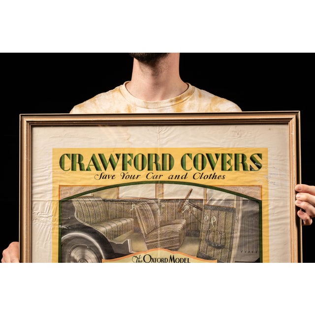 American Antique Crawford Covers Framed Advertisement For Sale - Image 3 of 7