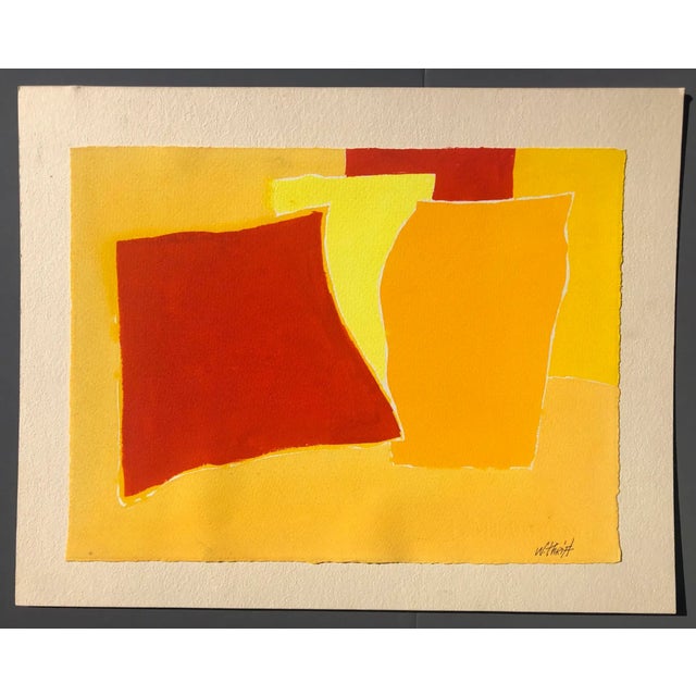 Modern 1960s Walter Thrift Abstract Watercolor For Sale - Image 3 of 3