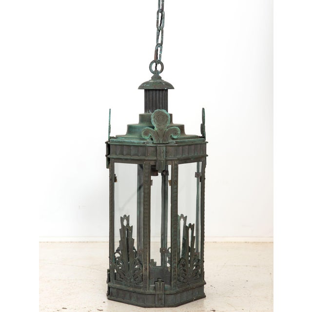 Bronze Art Deco Lantern, Circa 1920-30s For Sale - Image 9 of 13
