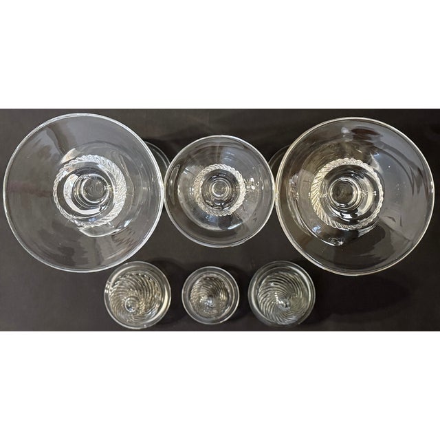 19th Century Molded Glass Apothecary Jars, Set of Three, Barley Twist Lids For Sale - Image 9 of 11