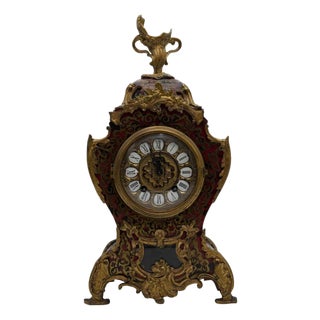 Boulle Style Table Clock in Wood and Brass from Kienzle, Early 20th Century For Sale