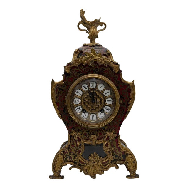Boulle Style Table Clock in Wood and Brass from Kienzle, Early 20th Century For Sale