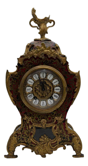Boulle Style Table Clock in Wood and Brass from Kienzle, Early 20th Century