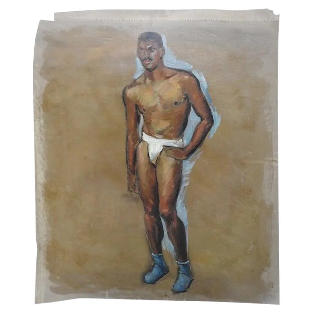 Robert Whitmore "Male Model" Oil Painting For Sale