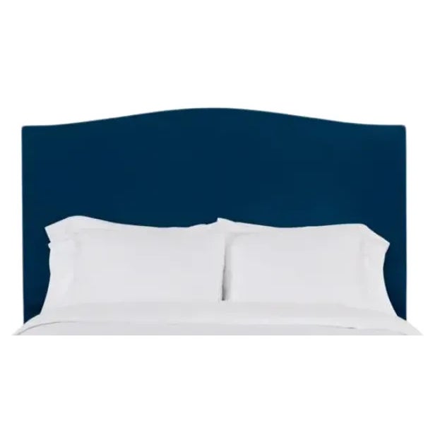 Hazel California King Headboard, Navy Velvet For Sale