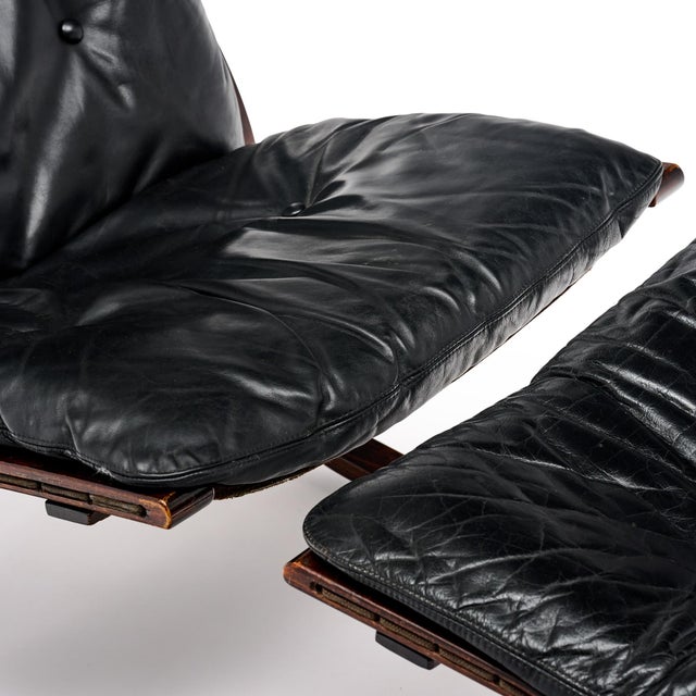 1960s Ingmar Relling Leather “Siesta” Lounge Chair and Ottoman For Sale - Image 5 of 9