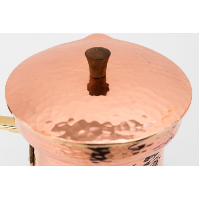 Hammered Copper, Brass, and Wood Can, 1920s For Sale - Image 10 of 13