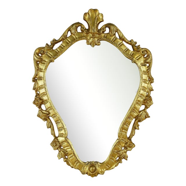 Baroque Handcarved Gilt Wall Mirror, Italy, 1790s For Sale