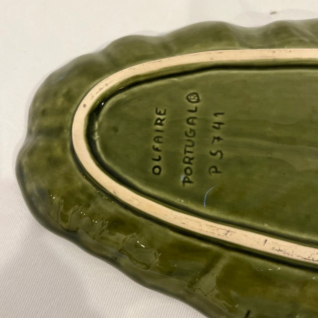 Late 20th Century Late 20th Century Banana Leaf Tray/Platter by Newworth Olfaire Majolica, Made in Portugal For Sale - Image 5 of 6