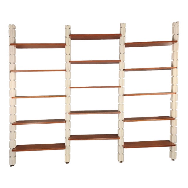 Space Age Floor-to-Ceiling Interlocking Bookcase, 1960s For Sale