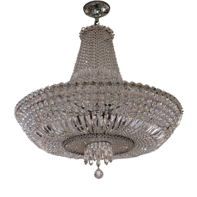 Chandelier in Strass Crystal, Spain, 1970s For Sale