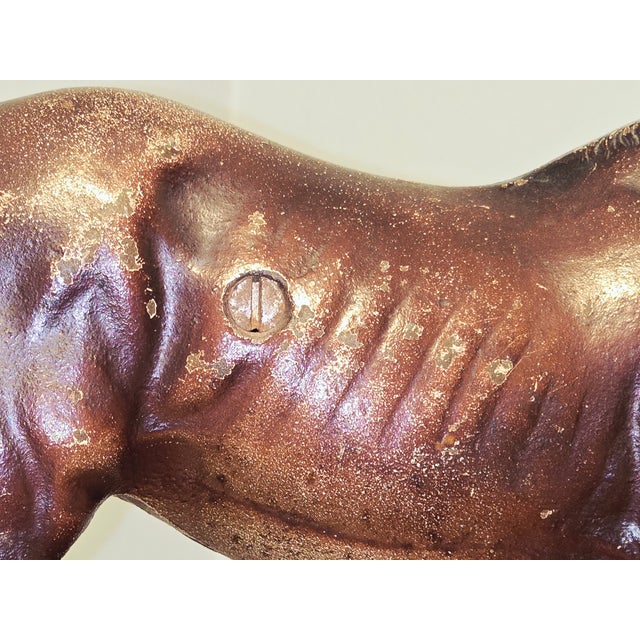 Hubely Style Vintage Cast Iron Horse — Mid‑Century Americana With Original Patina For Sale - Image 9 of 12