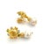 Bochic "Orient" Vintage Lemon Quartz, Rodorite & Pearl Earrings Set 18K Gold & S For Sale - Image 4 of 9