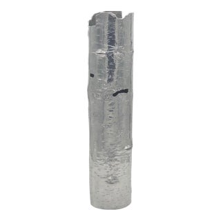 Michael Aram Signed Polished Aluminum Vase - Tree Branch/Bark Collection - Large For Sale