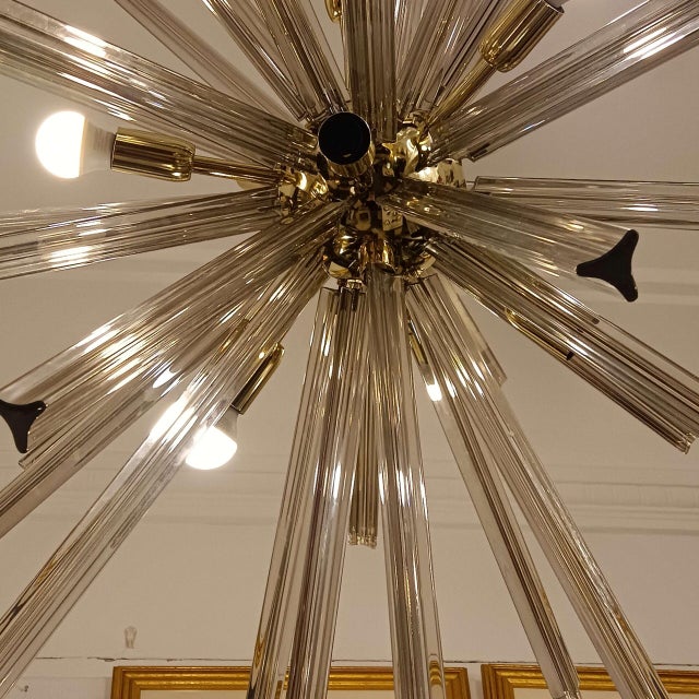 Mid-Century Modern Trihedral Smoke Ceiling Lamp, 1950s For Sale - Image 3 of 5