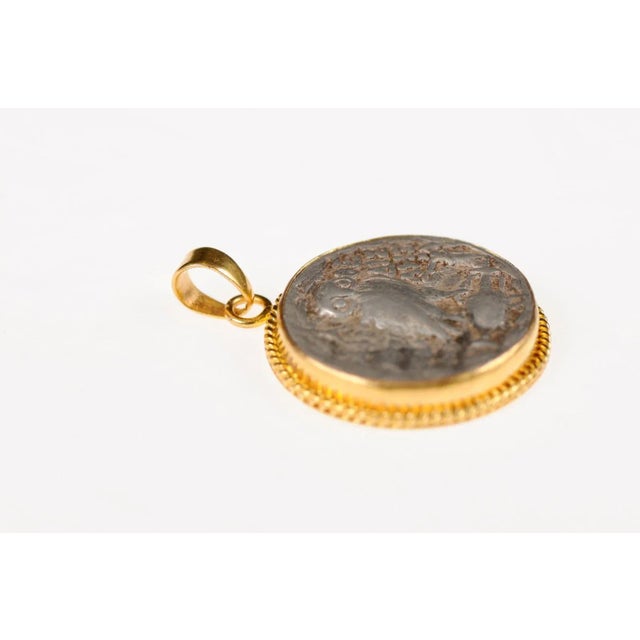 Silver Antique Ancient Greek Owl Coin Pendant For Sale - Image 8 of 9
