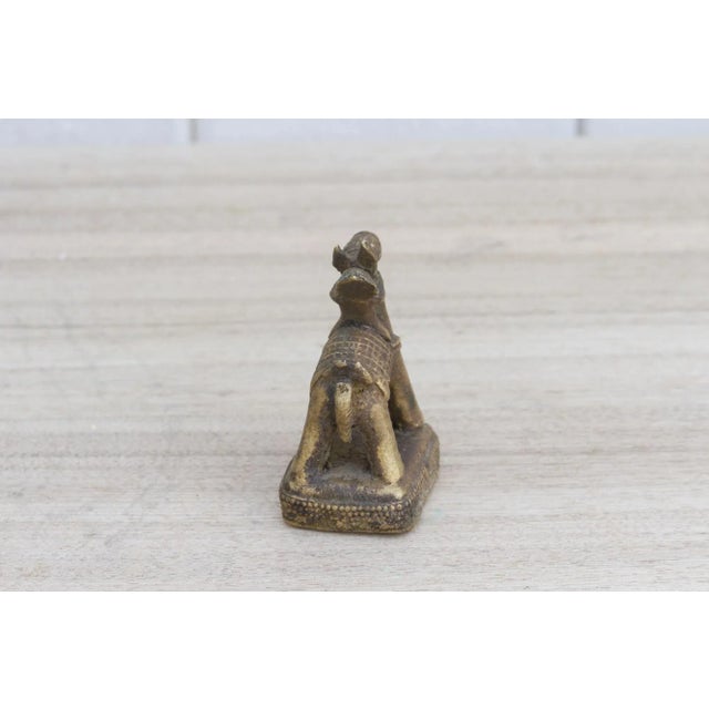 Vintage Tarnished Brass Indian Figurine For Sale - Image 4 of 8