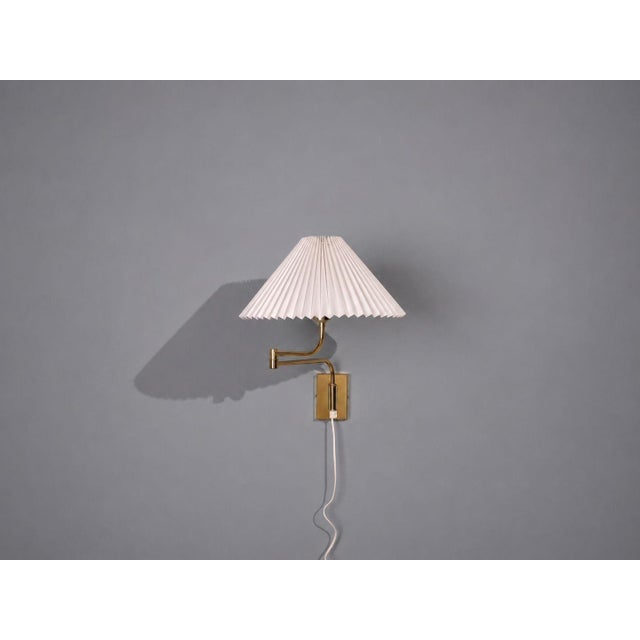 Mid-Century Modern 1980s Mid-Century Modern Fagerhults, Articulating Wall Light, Brass, Fabric For Sale - Image 3 of 14