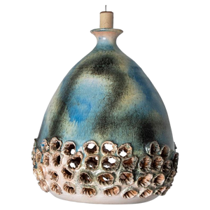 Green Blue Ceramic Pendant Light, Denmark, 1970s