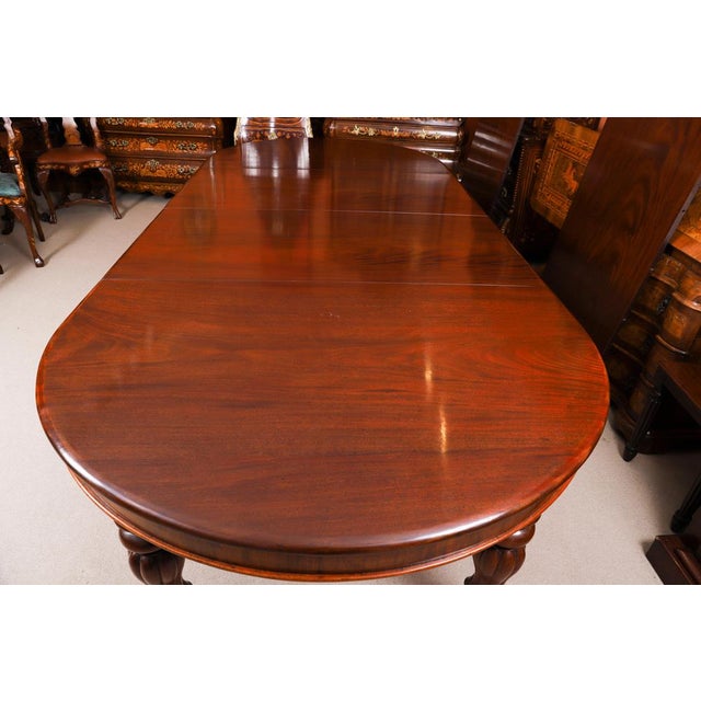 Antique Flame Mahogany Extending Dining Table and Chairs, 1800s, Set of 17 For Sale - Image 12 of 18