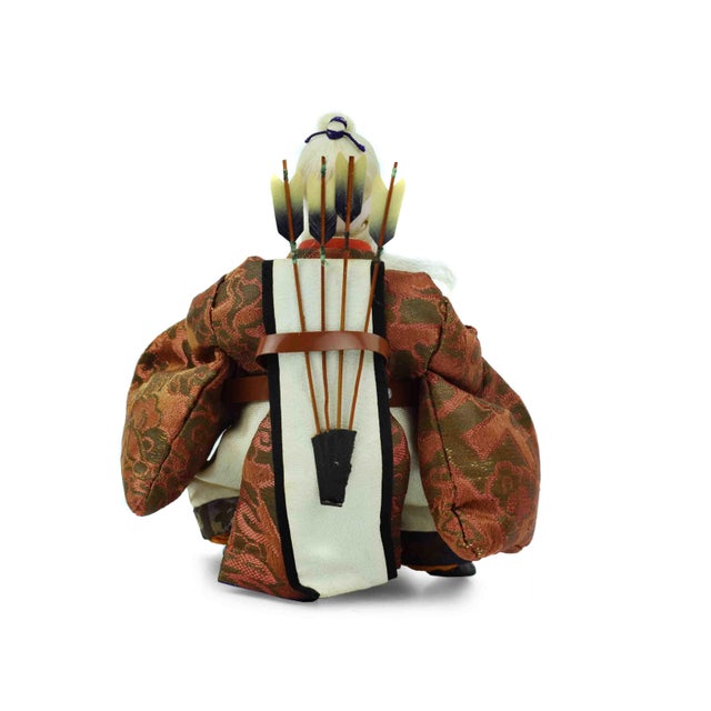 Mid 20th Century Handmade Hand Painted Japanese Imperial Court Hina Doll With Original Case Set of 5 Pieces For Sale - Image 15 of 16