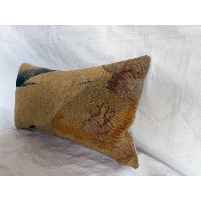 Baroque 7th Century Brussels Tapestry Fragment Pillow With Abstract Pattern For Sale - Image 3 of 7