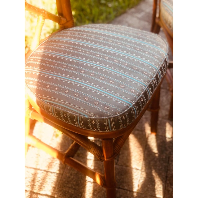 Wood Ficks Reed Dining Set Hollywood Regency Style With 4 Chairs For Sale - Image 7 of 10