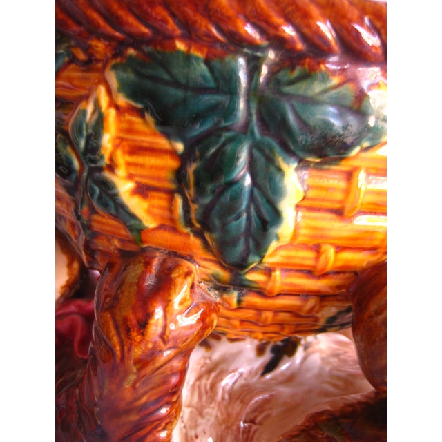 Mid 19th Century Cat and Bowl Minton Majolica Jardiniere For Sale - Image 10 of 12