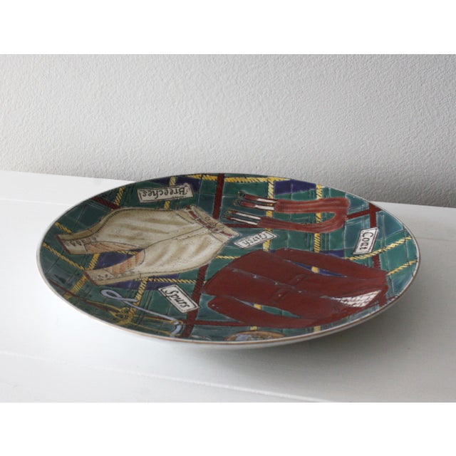 Vintage Equestrian Theme Plaid Pattern Decorative Plate For Sale In Philadelphia - Image 6 of 8