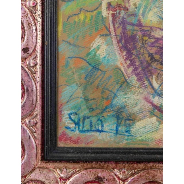 Modern Sirio Pellegrini, Sailors, Pastel on Cardboard, 1975 For Sale - Image 3 of 5