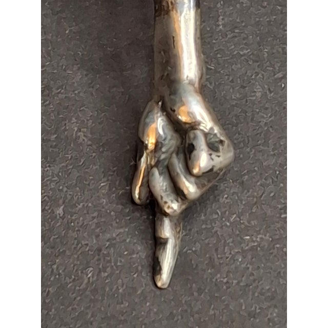 Late 19th Century Rare Antique 19th Century 13 Loth Silver Torah Pointer Yad Austro Hungarian Judaica 72g For Sale - Image 5 of 16