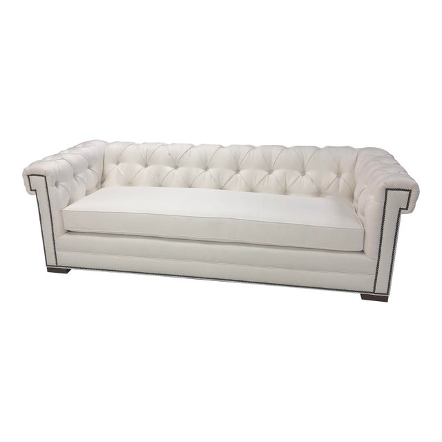 Kisabeth White Chesterfield Sofa Chairish